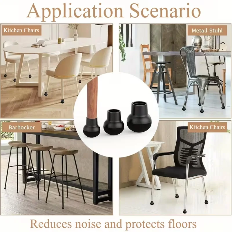 Set of 4 Silicone Floor Protector with Felt Padding