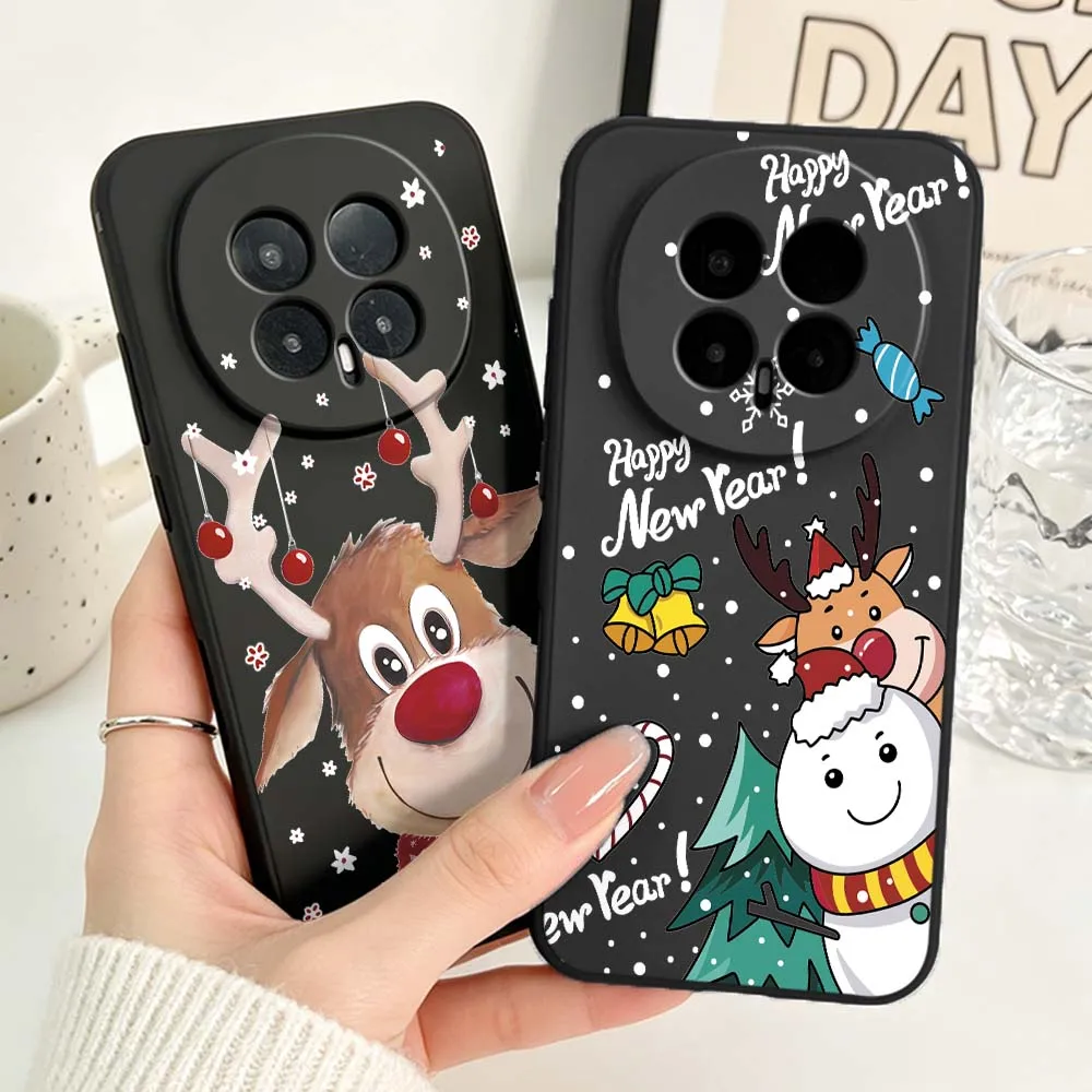 Festive Cartoon Christmas Deer Phone Case - Black
