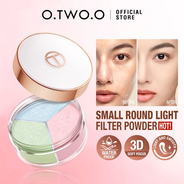 O.TWO.O Face Loose Powder 24h long-lasting Oil-control Matte Finish Lightweight Natural Poreless Setting Powder Face Makeup