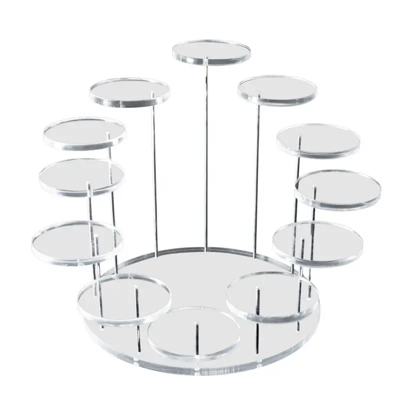 

Acrylic Ring Display Multi-Layer Jewelry Organizer Necklace Earring Bracelet Round Table Holder Stand Rack Case Tray 3/12 Round