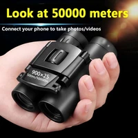 900x25 HD Zoom Portable Powerful Binoculars Long Range BAK4 Telescope Jumelles Folding Low Light Binoculars for Hunting Camping 1