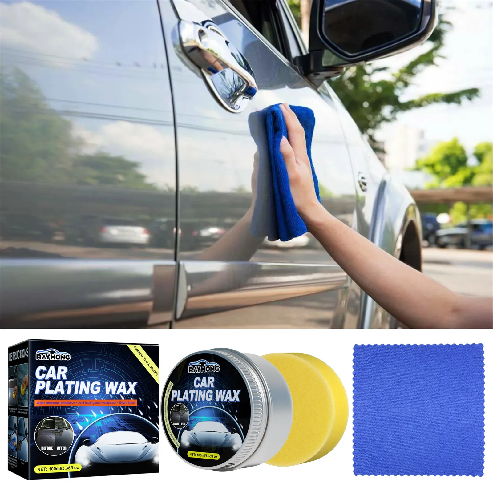 Car Wax Crystal Coating Set Quick Top Coat Car Care Wax Polish Hard Glossy Coating Care Waterless Protection And Shine