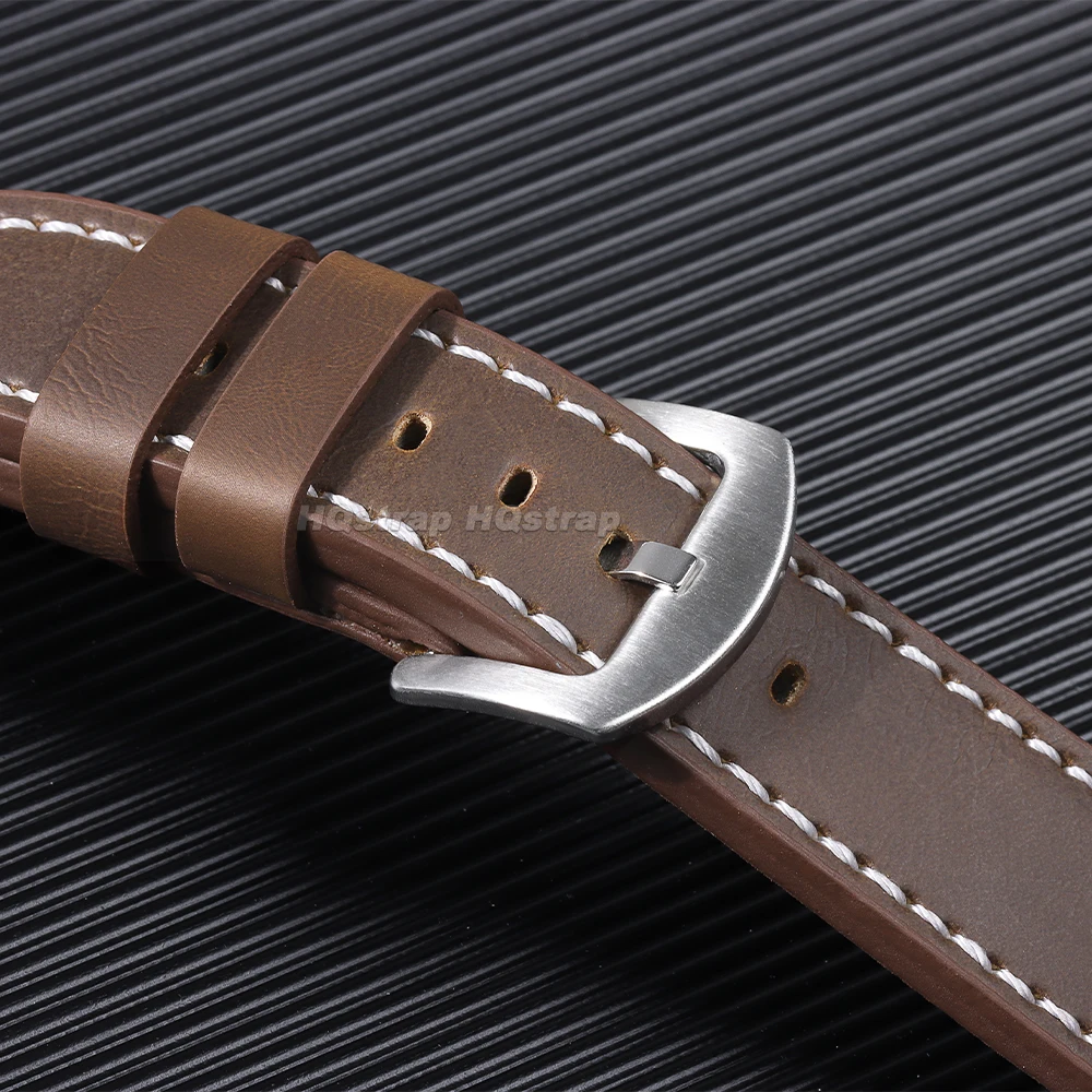 Premium Universal Leather Watch Strap with Steel Buckle – Versatile Wristband Replacement