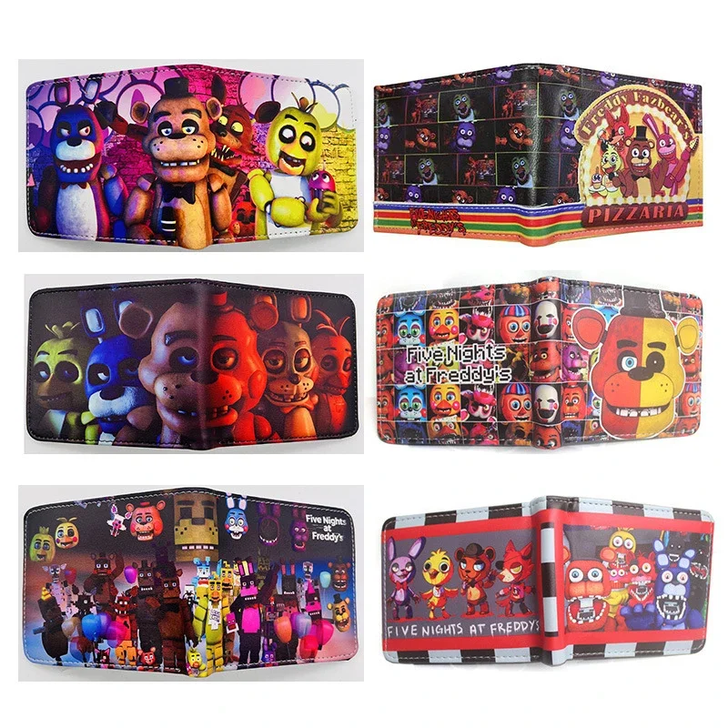 

Короткие Кошельки NWE FNAF «пять ночей у Фредди», Аниме Бумажник из искусственной кожи, портативный модный держатель для карт, кошелек для мелочи, Подарочные кошельки