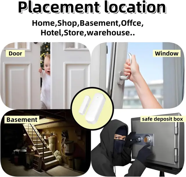 Tuya WiFi Zigbee Door Window Sensor Smart Home Security Protection Alarm System Door Open / Closed Detectors for Alexa Google 5