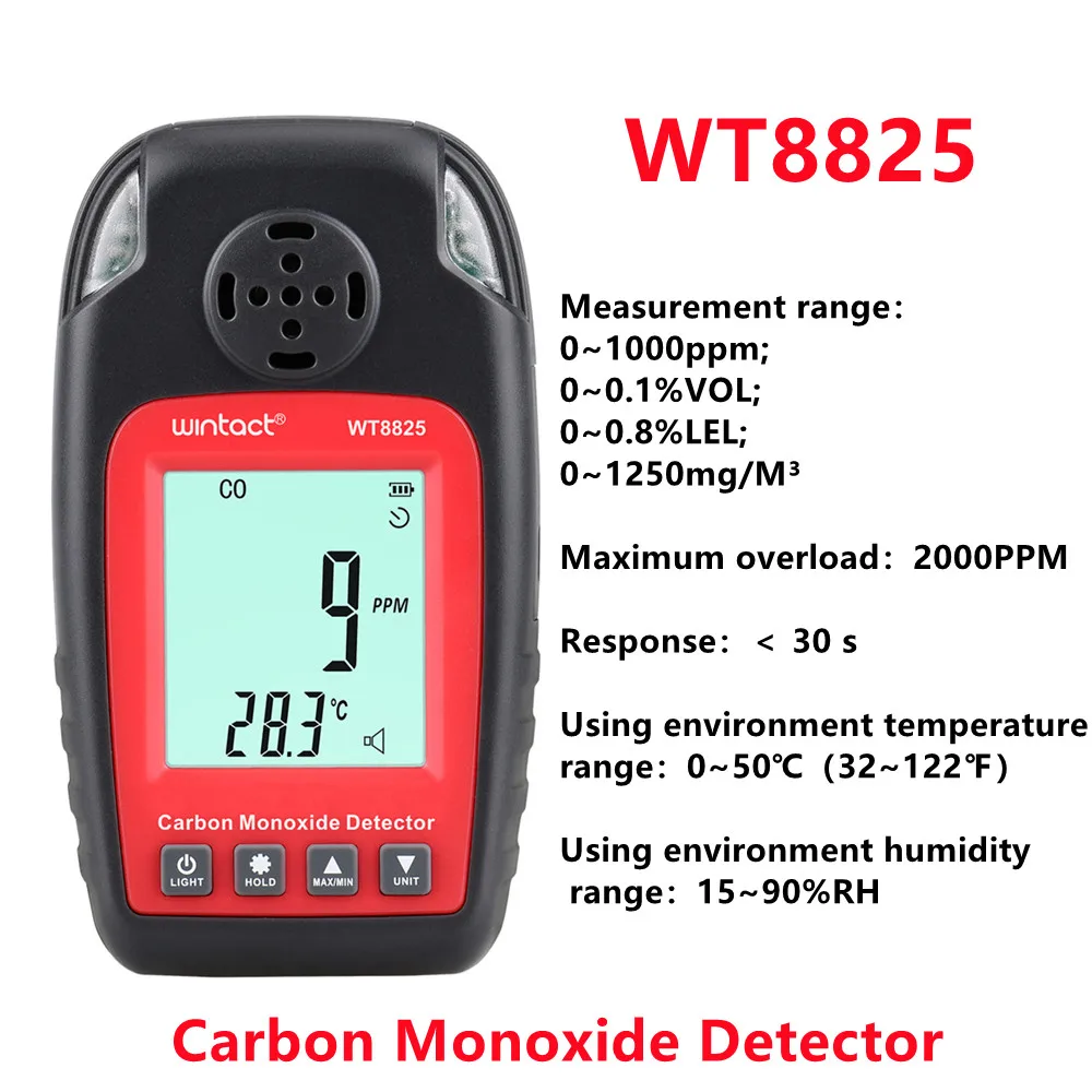 Детектор угарного газа WT8825, Высокочувствительный детектор газа с сигнализацией, анализатор газа, контроль качества воздуха, 5 шт.