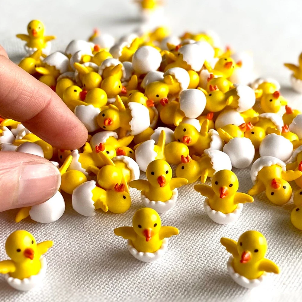 Mini Resin Chicks Miniatures 5/10pcs Tiny Fairy Garden Animals Micro Landscape DIY Craft Decoration