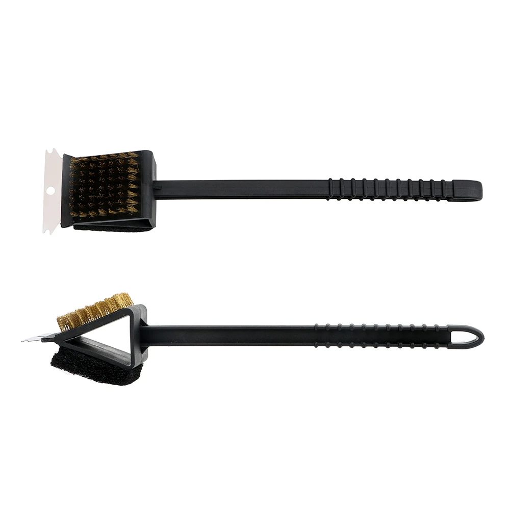 HILIFE BBQ Cleaning Brush 3 in 1 Corner Copper Wire Brush Barbecue Grill Oven Cleaning Copper Wire Sponge Shovel Long Handle
