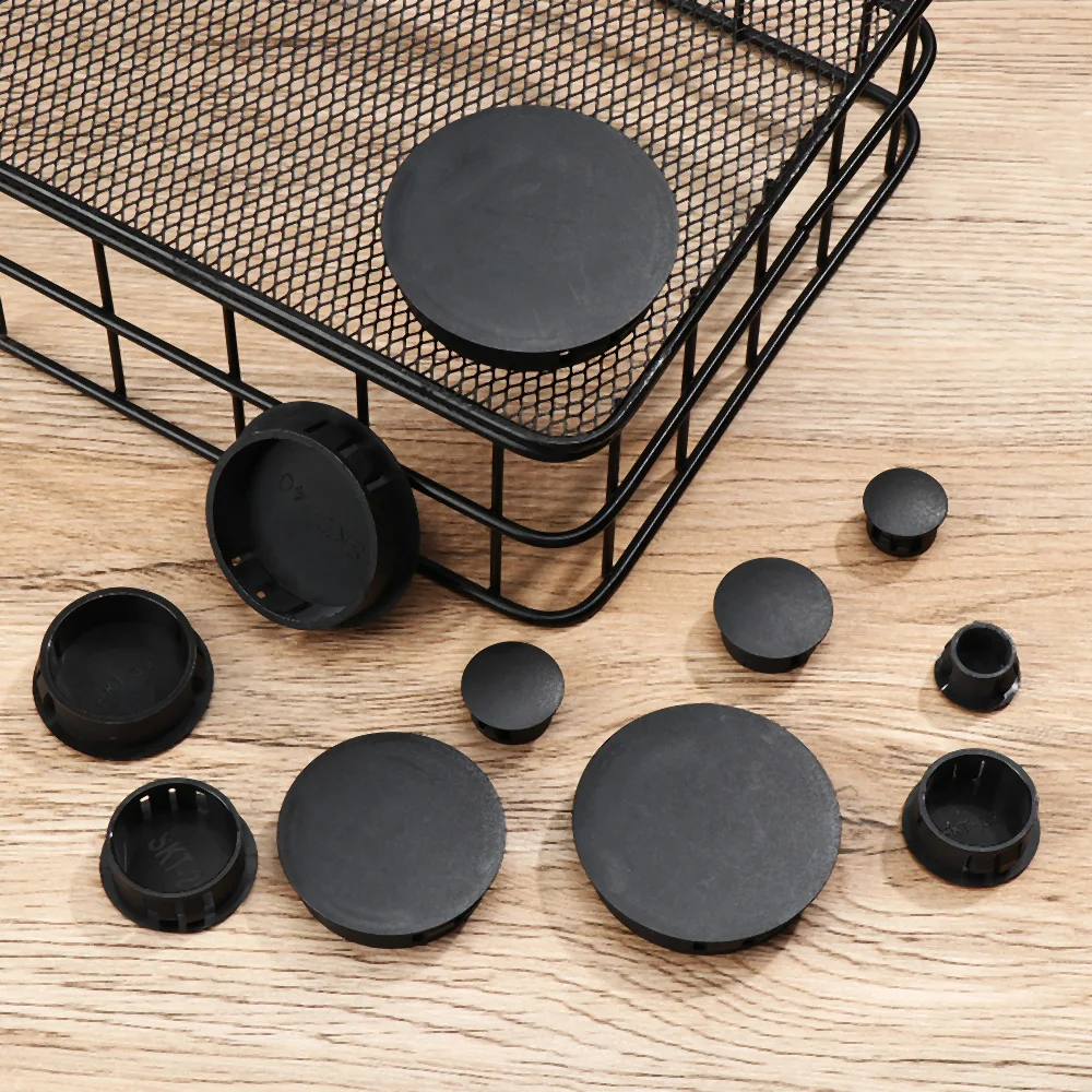 Description Picture 3 of item8Pcs/Pack Black Round Plastic Hole Plug Hole Decorative Cap Pipe Plug Cover Blanking End Caps Furniture Feet Caps Protection