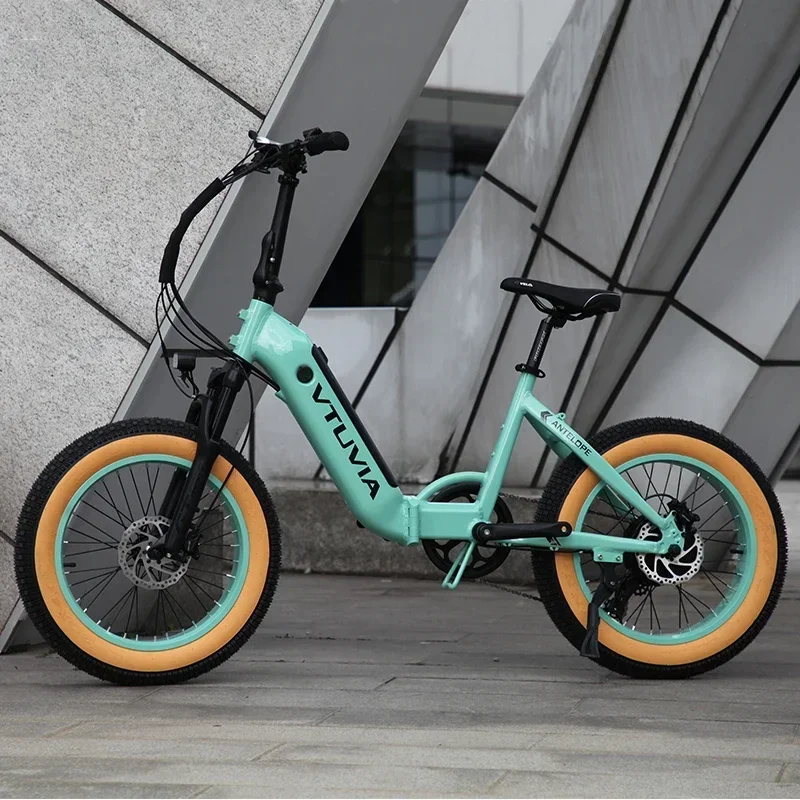 1000w 48v15ah Lithium Battery 20inch Electric Folding Bike Fat Tire