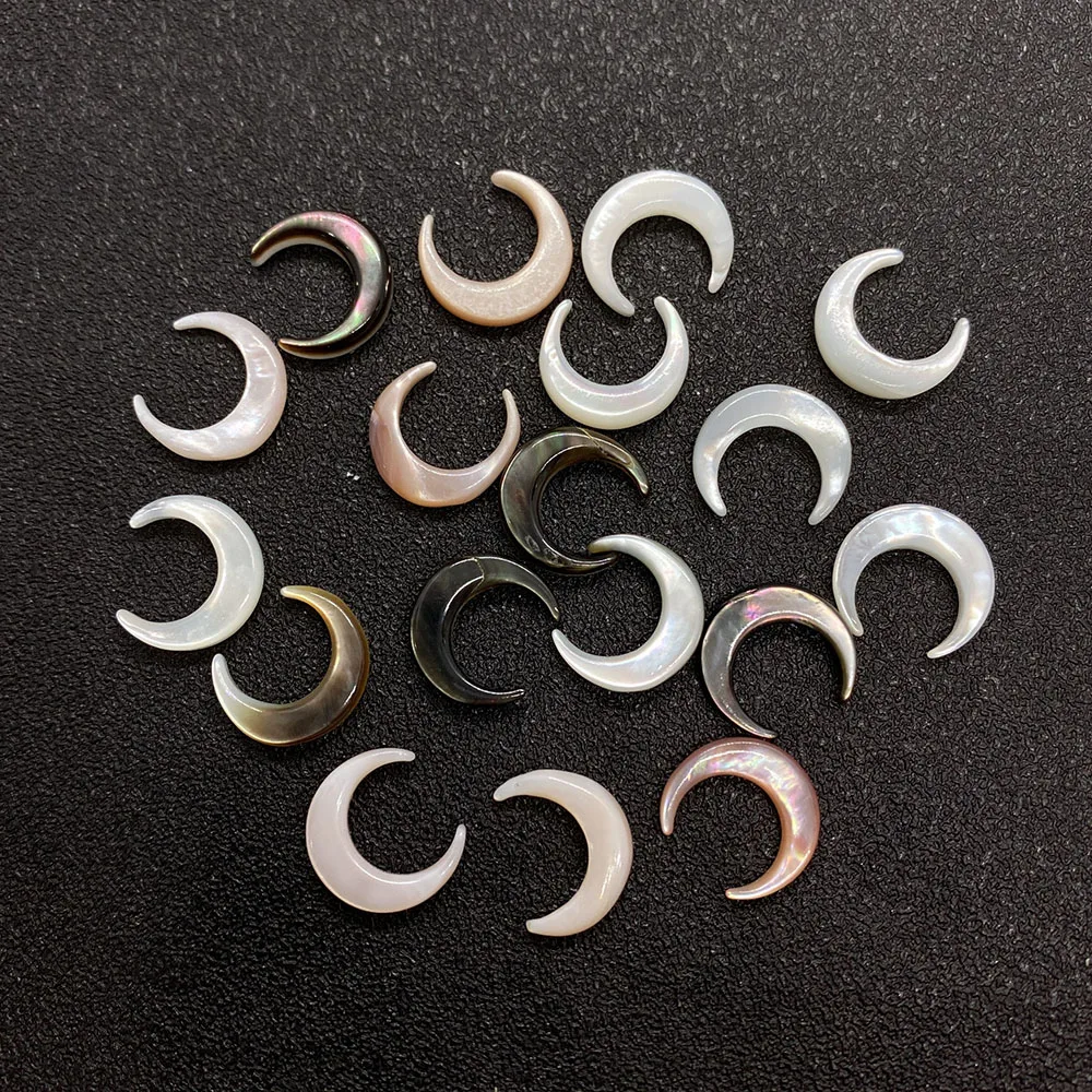 

Natural Sea Shell Bead Moon Shape Black Shell Pendant Mother Shell Pearl for DIY Jewelry Necklace Bracelet Earring Accessories