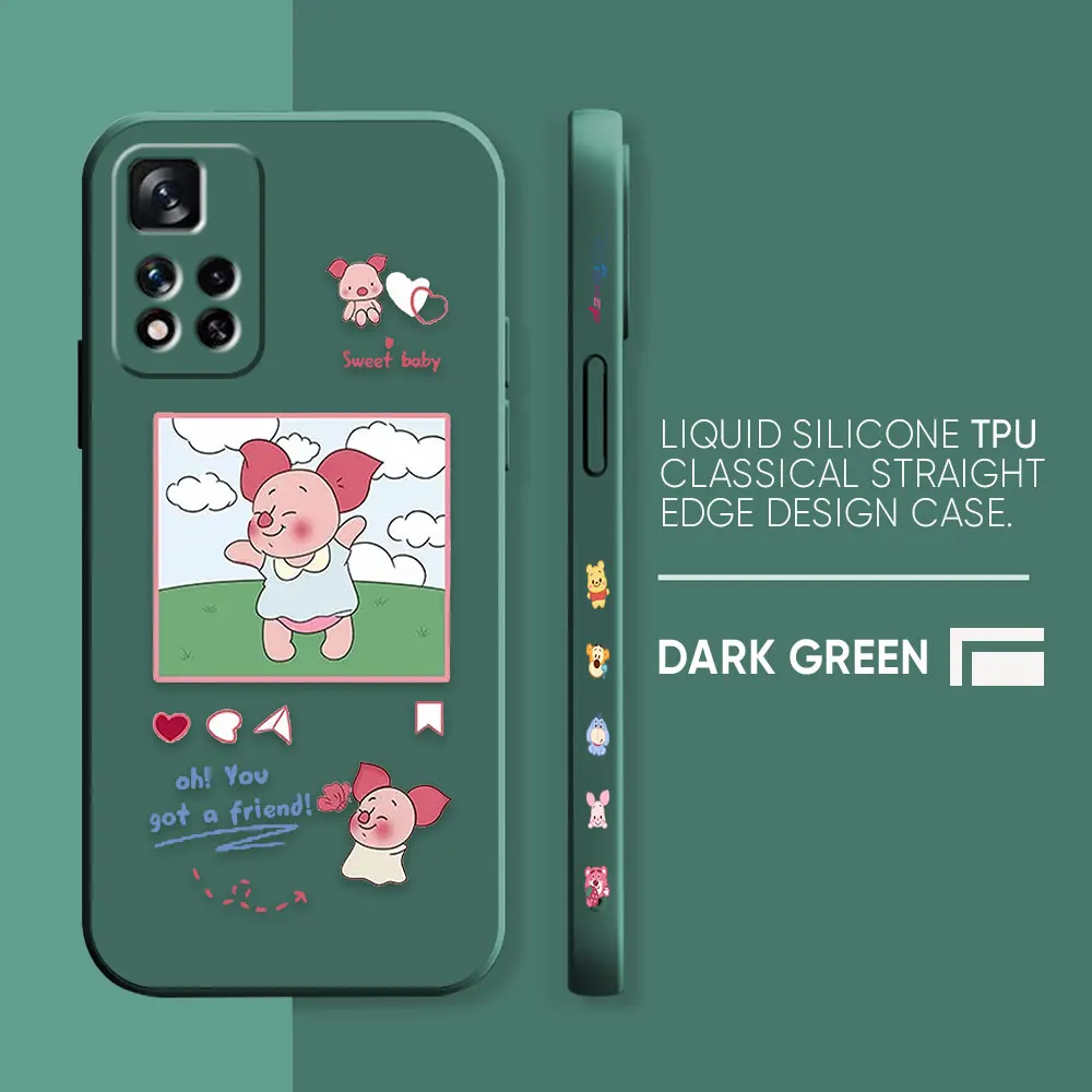 thumbnail image 1 of Case For Redmi Note 12 11 11T 11R 11E 10 9 8 7 7S PRO PLUS 4G 5G Simple Liquid silicone Case Anime Winnie the Pooh Piglet, 1 of 5
