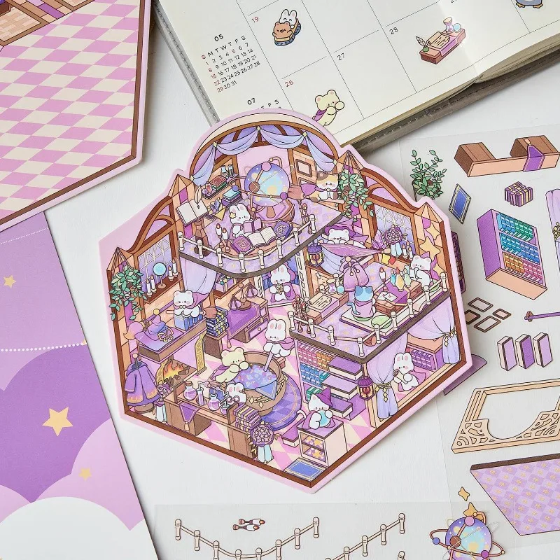 Miniature Landscaping 3D Stickers Amusement Party Hot Spring Ice World School Supplies Stress Relieving Toy Party Favors 3d stickers 3d wall stickers