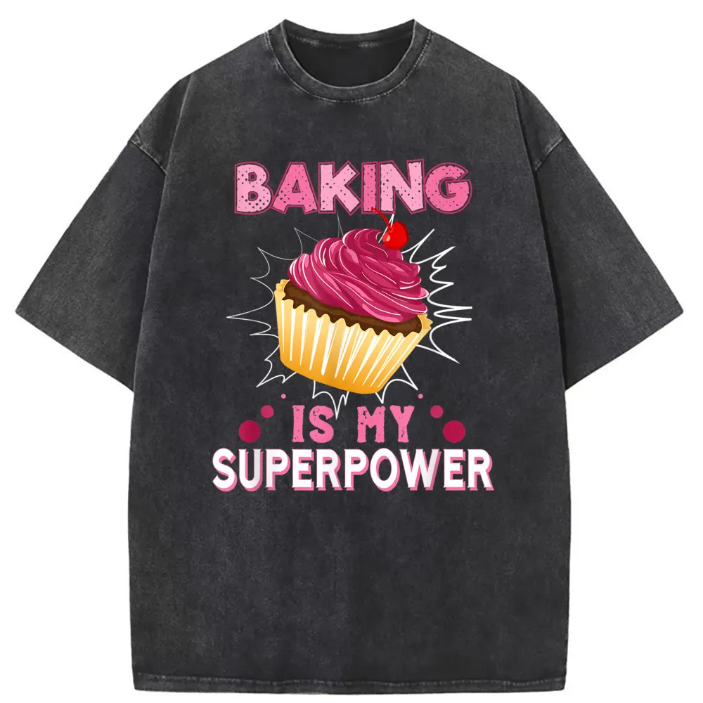

Baking Is My Superpower Unisex Man Long Sleeve Tee Shirt Men Vintage Cotton Printed Washed Sweatshirt Adult T-shirts