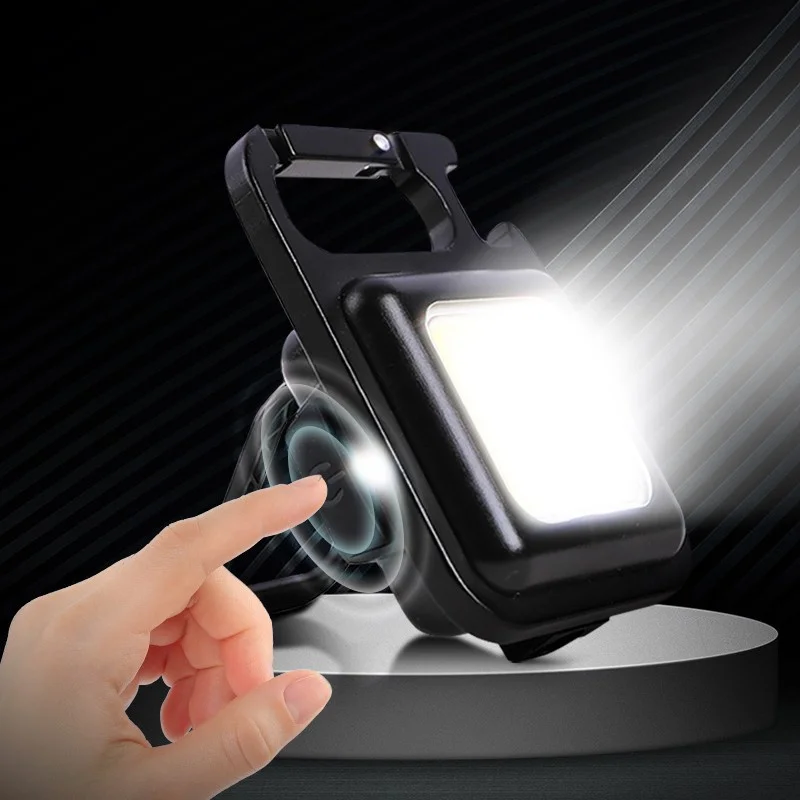 Mini COB Flashlight Keychain LED Pocket Work Light led flashlight camping lamp led work light keychain light work light USB Rechargeable Magnetic Repair Clare Outdoor Camping Lamp Portable Lighting