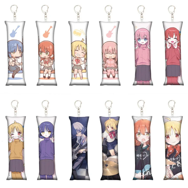 

5x15cm Anime Surrounding Lonely Rock Small Throw Pillow Keychain Mini Hanger Book Bag Hanger Mini Pendar For Fan Collection Gift