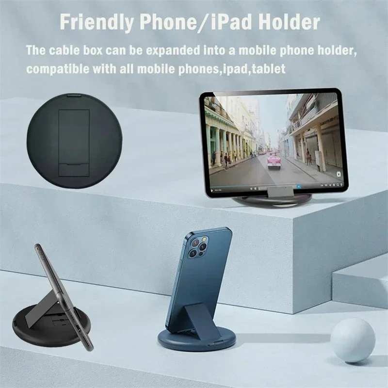 60W 타입-C to USB-C to 마이크로 USB to 라이트닝 고속 충전 어댑터 키트 아이폰 14 13 12 프로 OTG 컨버터 멀티 스토리지 박스