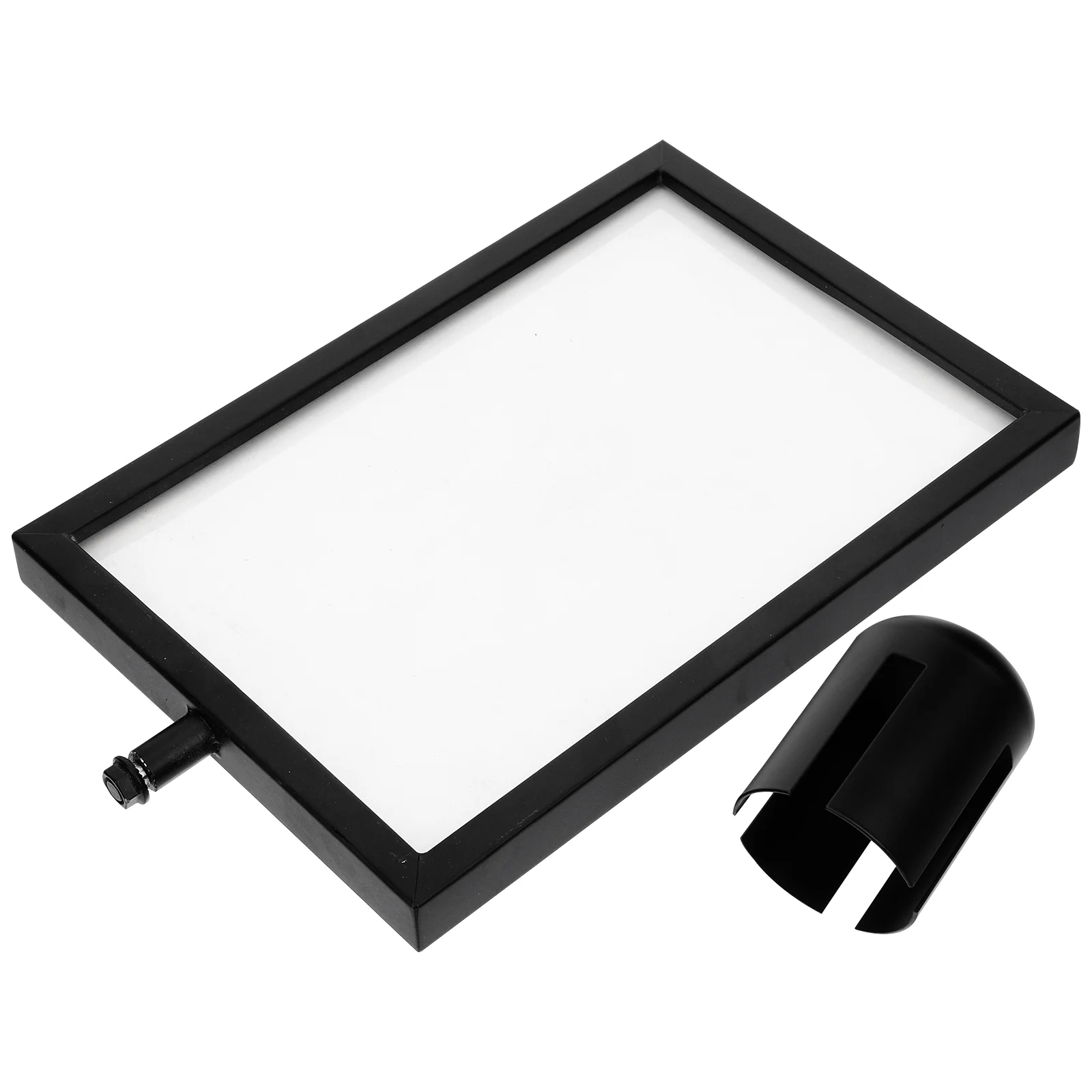 

Menu Metal Stanchion Sign Holder Post Top with Cover Pillar for Retractable Belt Stanchions Portrait Frame Queue Barrier Office