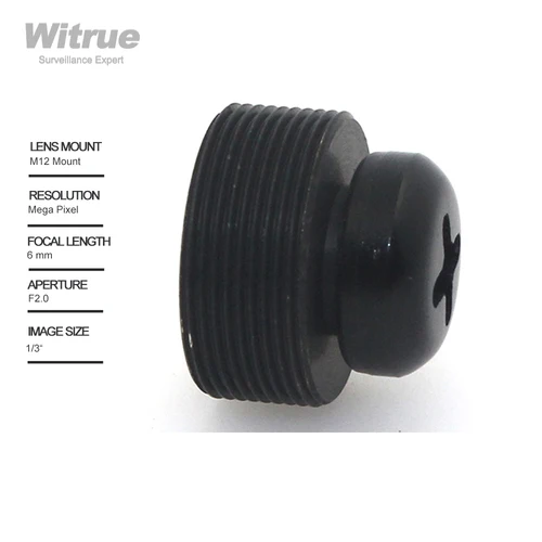 Witrue HD 핀홀 렌즈, 보안 CCTV 카메라용 마운트, 1/3 인치 F2.0, 53 도, 6mm M12 * 0.5 3