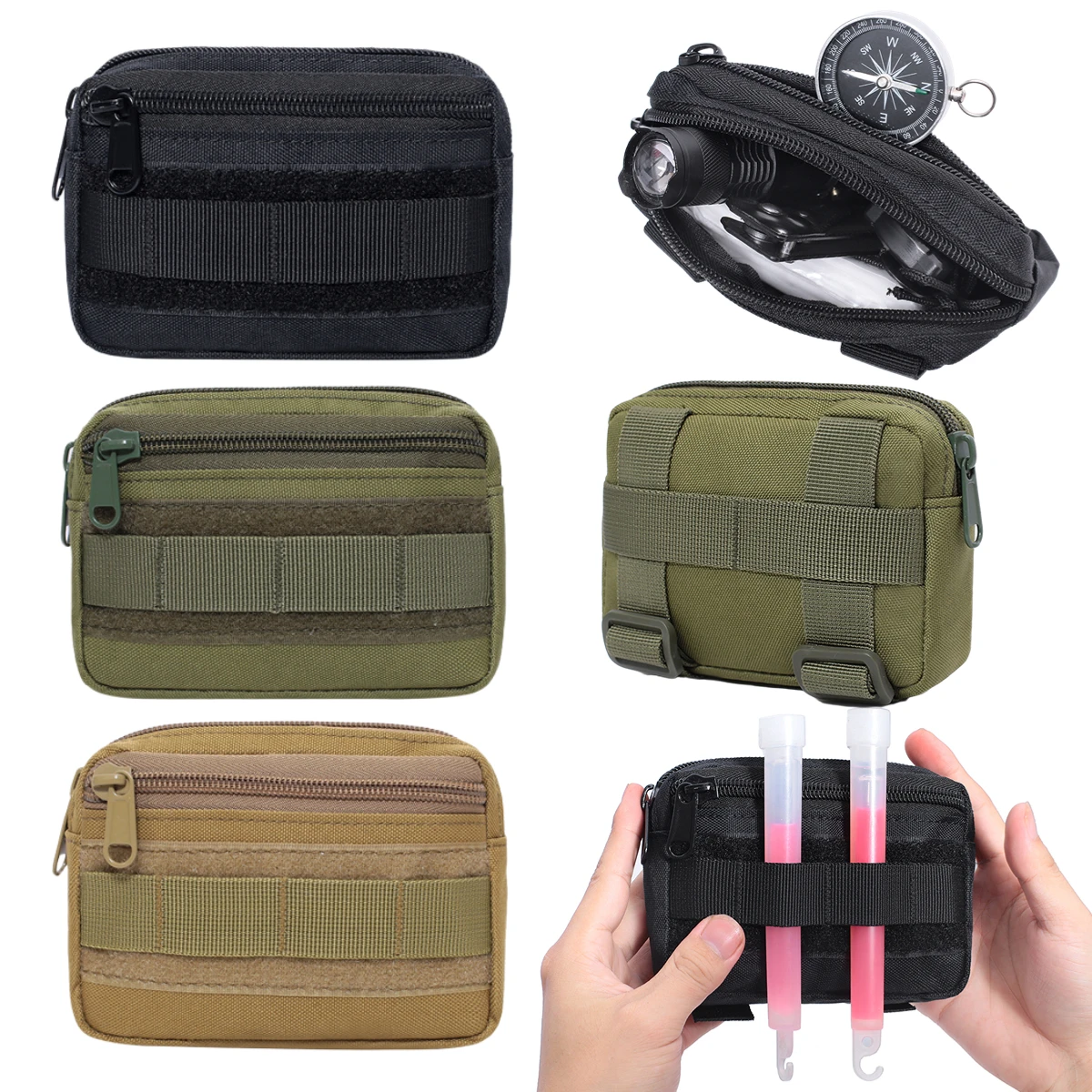 

1pc Men Women Mini Hunting Waist Bag Pocket Organizer Pouch Molle Nylon Outdoor Tactical Camping Hunting Pack Tool Bags
