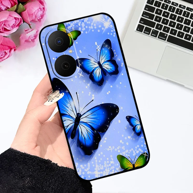 Oil Painted Silicone Back Cover - Soft Matte Protective Case for Huawei Nova Y73/Enjoy 80