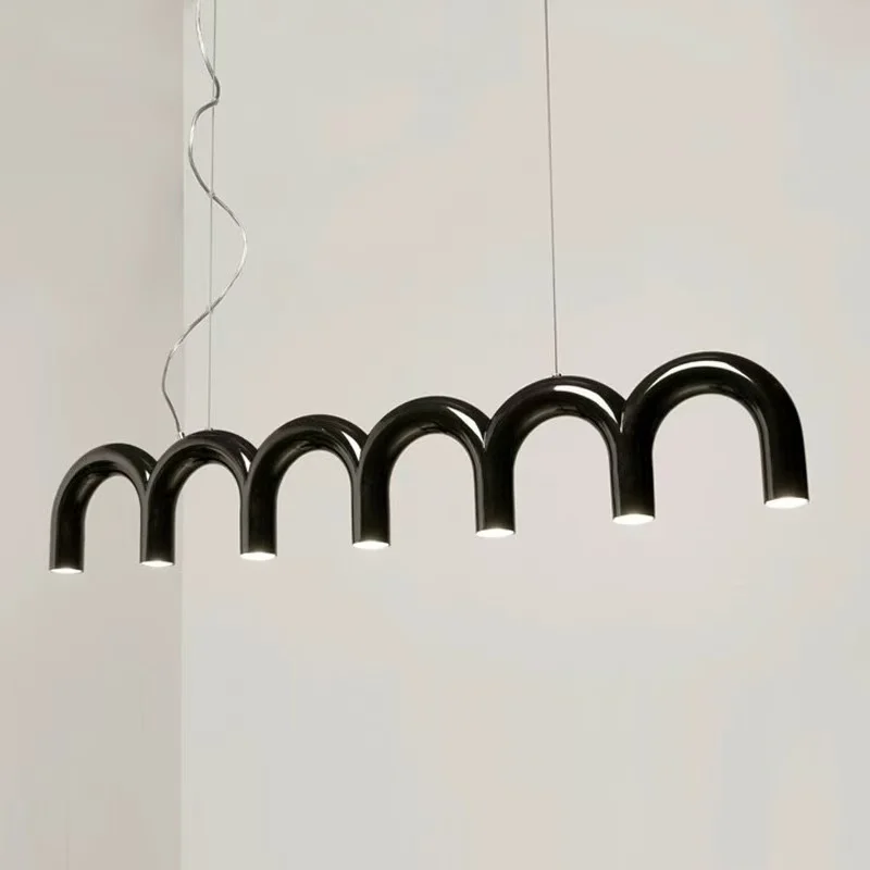 Nordic restaurant arched pendant light LED strip living room light metal Simplicity kitchen hanger room decor lighting fixture art lighting fixtures