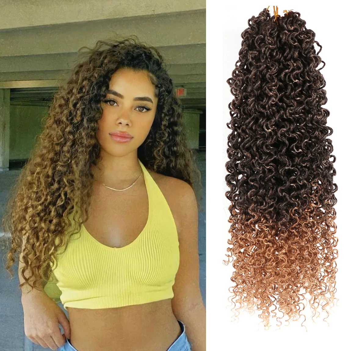 

GoGo Curl Crochet Hair 14Inch Curly Crochet Hair for Black Women Deep Wave Yanky Twist Hair Synthetic Curly Hair Extensions