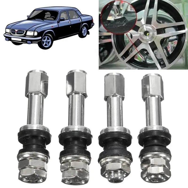 

4 Pcs Bolt-in Auto Car Tubeless Wheel Tire Tyre Valve Stems Dust Caps For TR48E