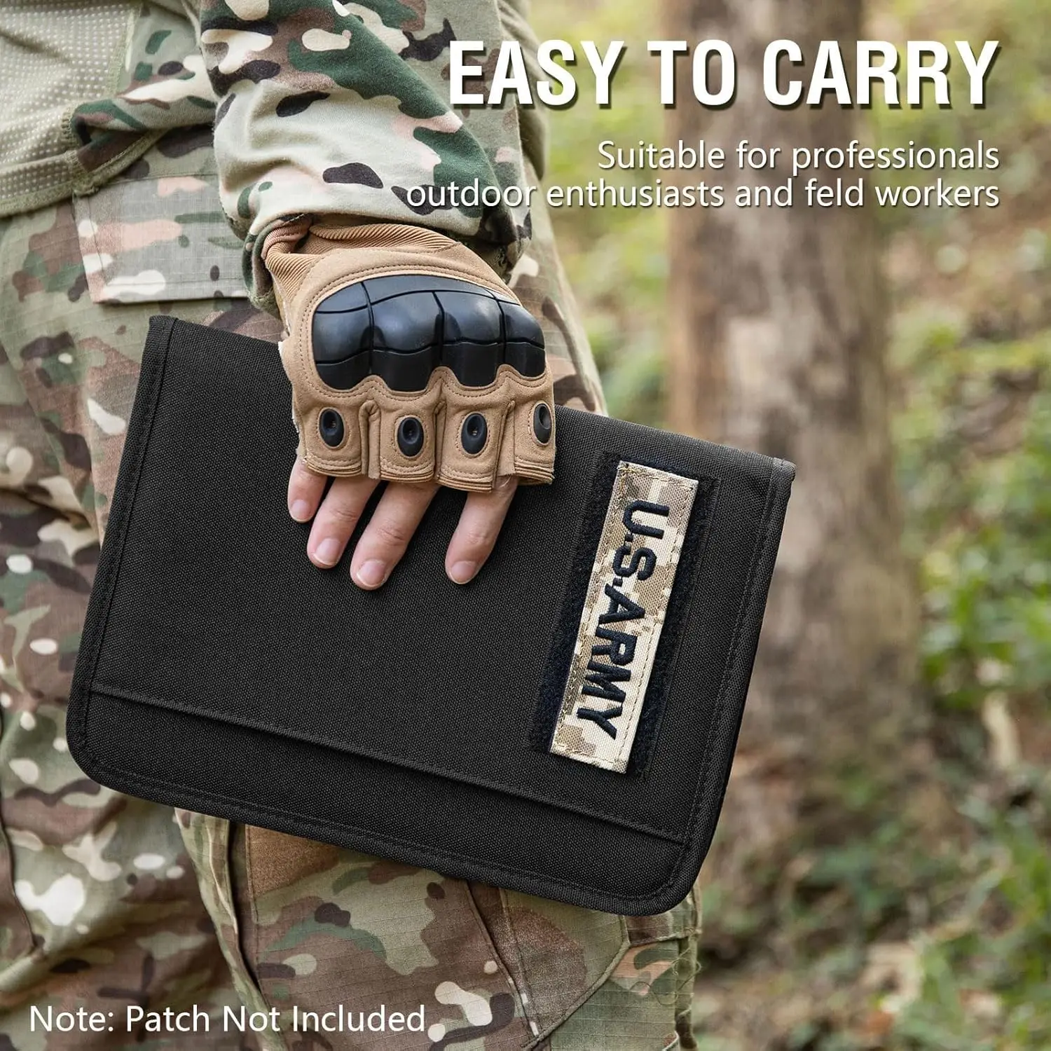 Kosibate Tactical Refillable A5 Zip Binder Notebook with Hardcover and 80 Pages