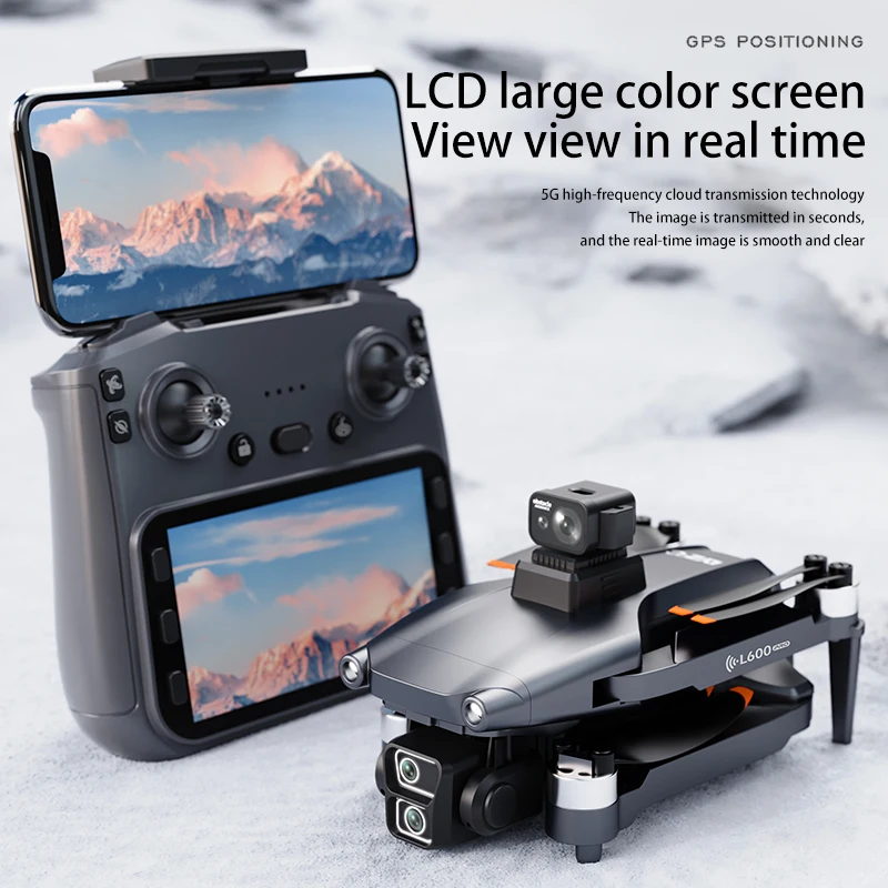 LYZRC L600-1 PRO 4K HD Professional Brushless Motor GPS Drone Large Color LCD Screen RC Dual Camera Design 360&deg; OAS Quadcopter