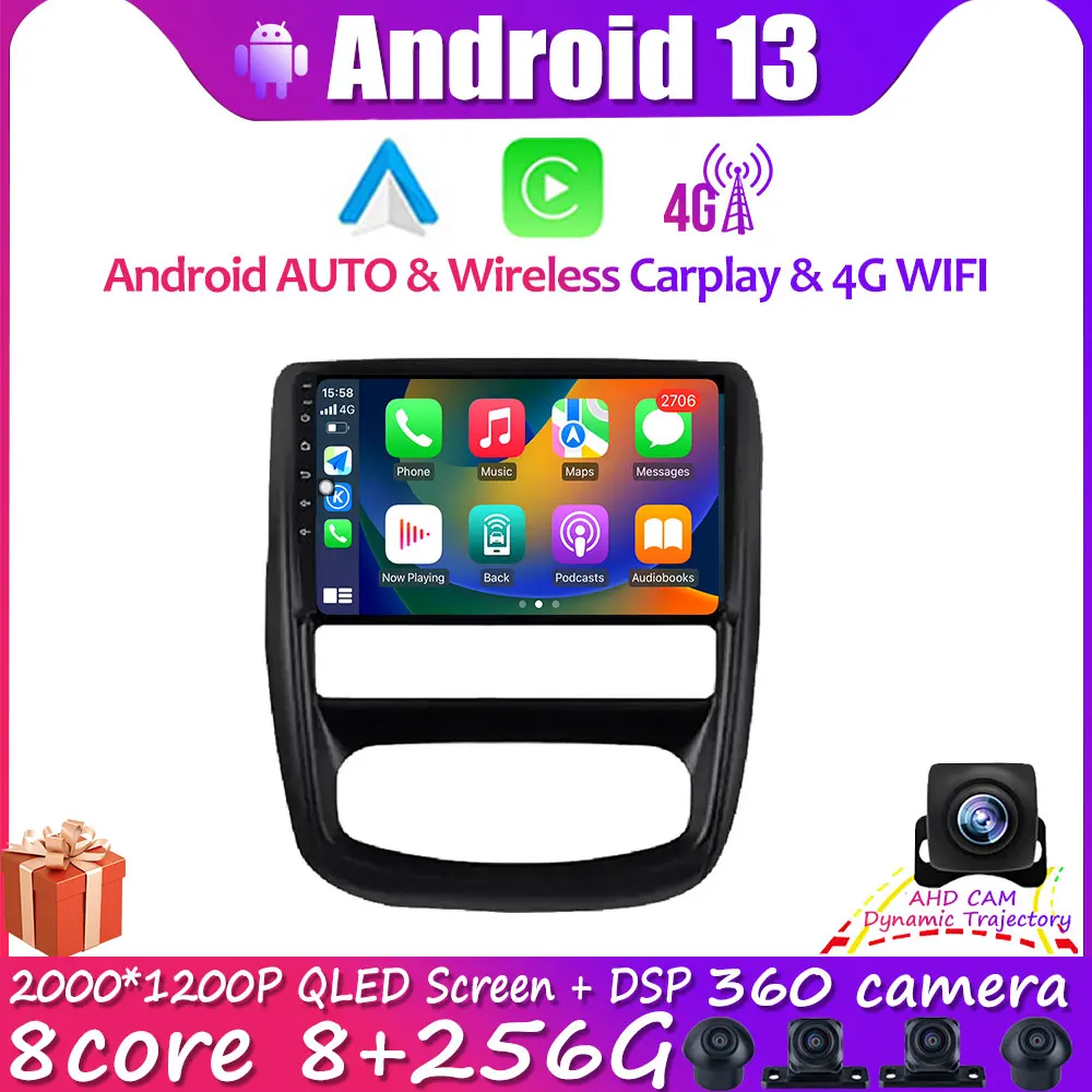 

9inch Android 13 WIFI 4G Lte BT DSP Car Radio For Renault Duster 2010-2015 For Nissan Terrano 2014-2020 Video Multimedia Player