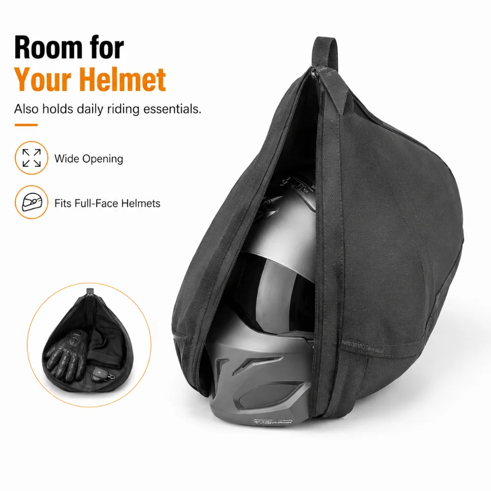 Motorcycle Touring Gear Bag Large Capacity Helmet Storage Shoulder Bag for Full Face Helmet Clothes Riding Equipment Moto Travel