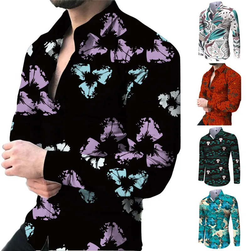 

Men's 3D Printing Long Sleeve Shirt Fashion Casual Shirt