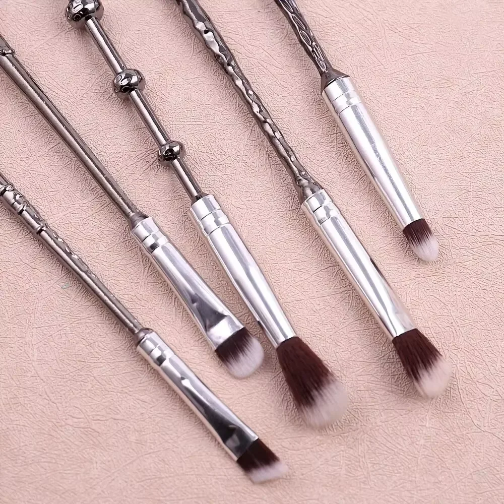 5PCS Professional Makeup Brush Set Soft Bristles Metal Handles Smooth Makeup Application Includes Eyeshadow Powder Makeup Tools