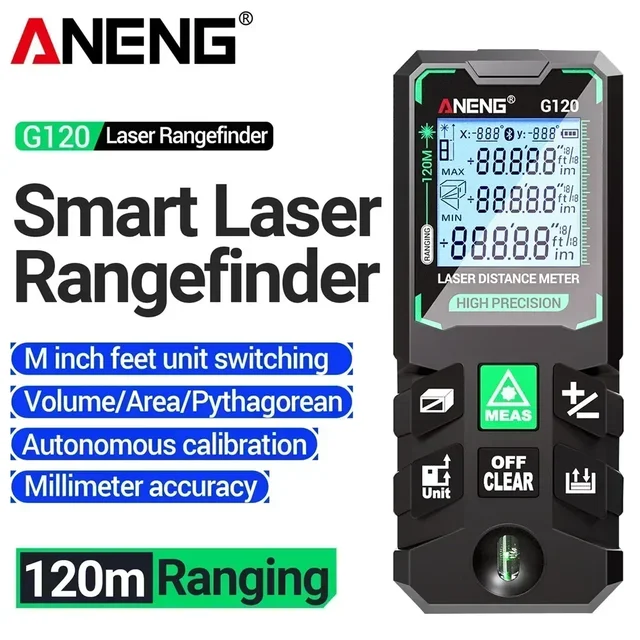 ANENG G50/G70/G100/G120 Smart High-precision Laser Rangefinder 30 Set of Data Storage Autonomous Calibration Multi-function Tool 1
