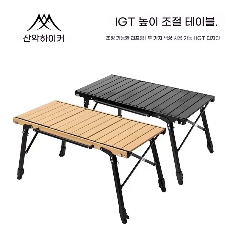 طاولة تخييم قابلة للطي ، طاولة خشب IGT قابلة للإزالة ، موقد غاز ، خفيف الوزن محمول ، شواية مخيم للشواء ، طاولة نزهة خارجية