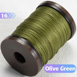 Waxed Polyester Cord for Leather Craft and DIY Jewelry - Round Braided Thread (16- Olive Green)