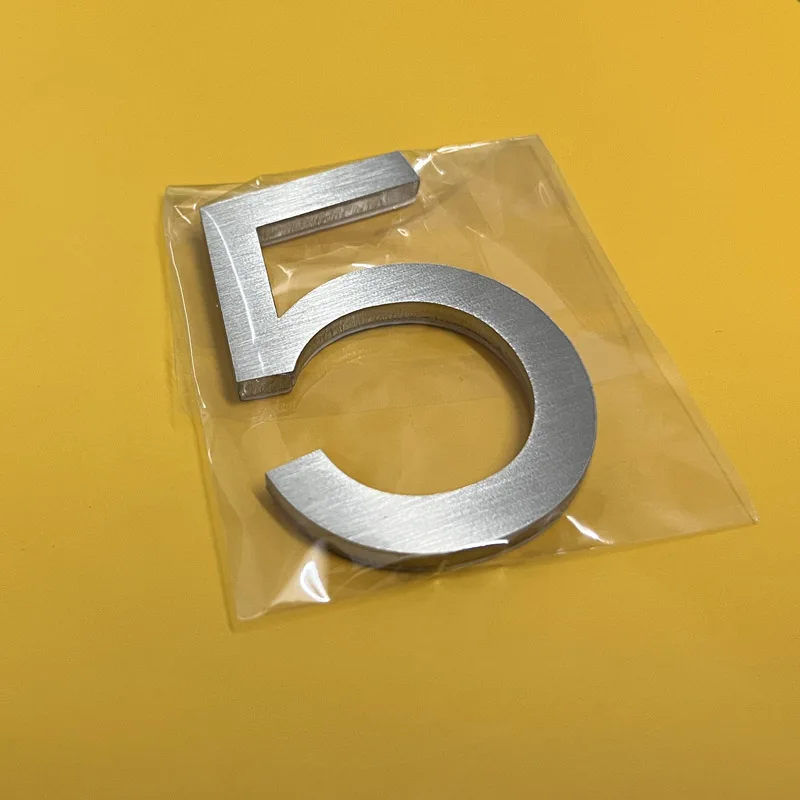 60mm Stainless Steel Number Stickers 0 To 9 Metal Self-adhesive Arabic Number Signs House Numbers For Doors Mailboxes Lockers house number signs house numbers number plate