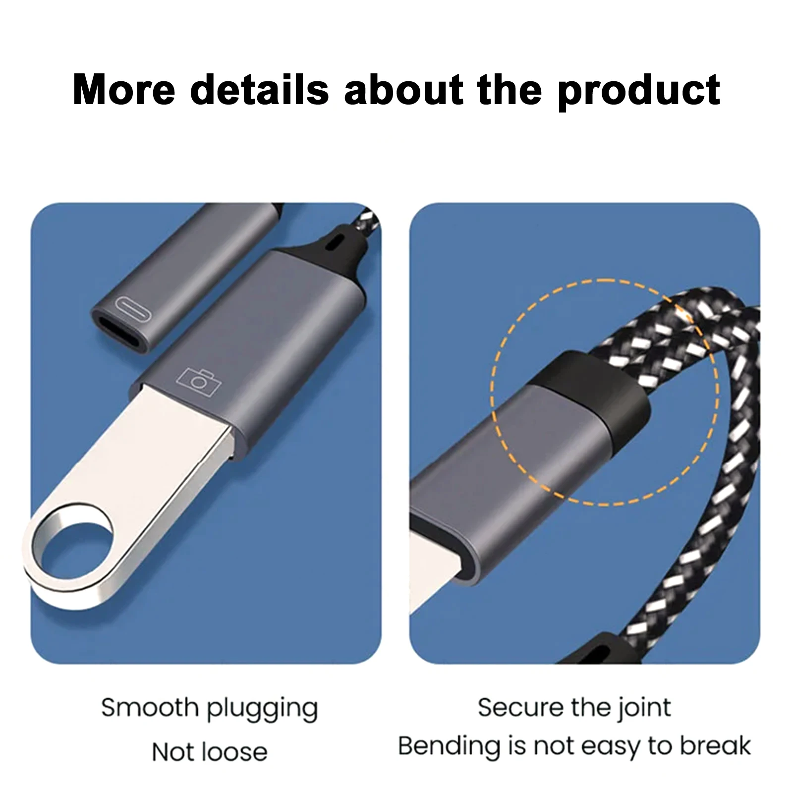 OTG Adapter USB Cable PD Charging 2 Port Type C to USB A For IOS 13 iPhone Samsung