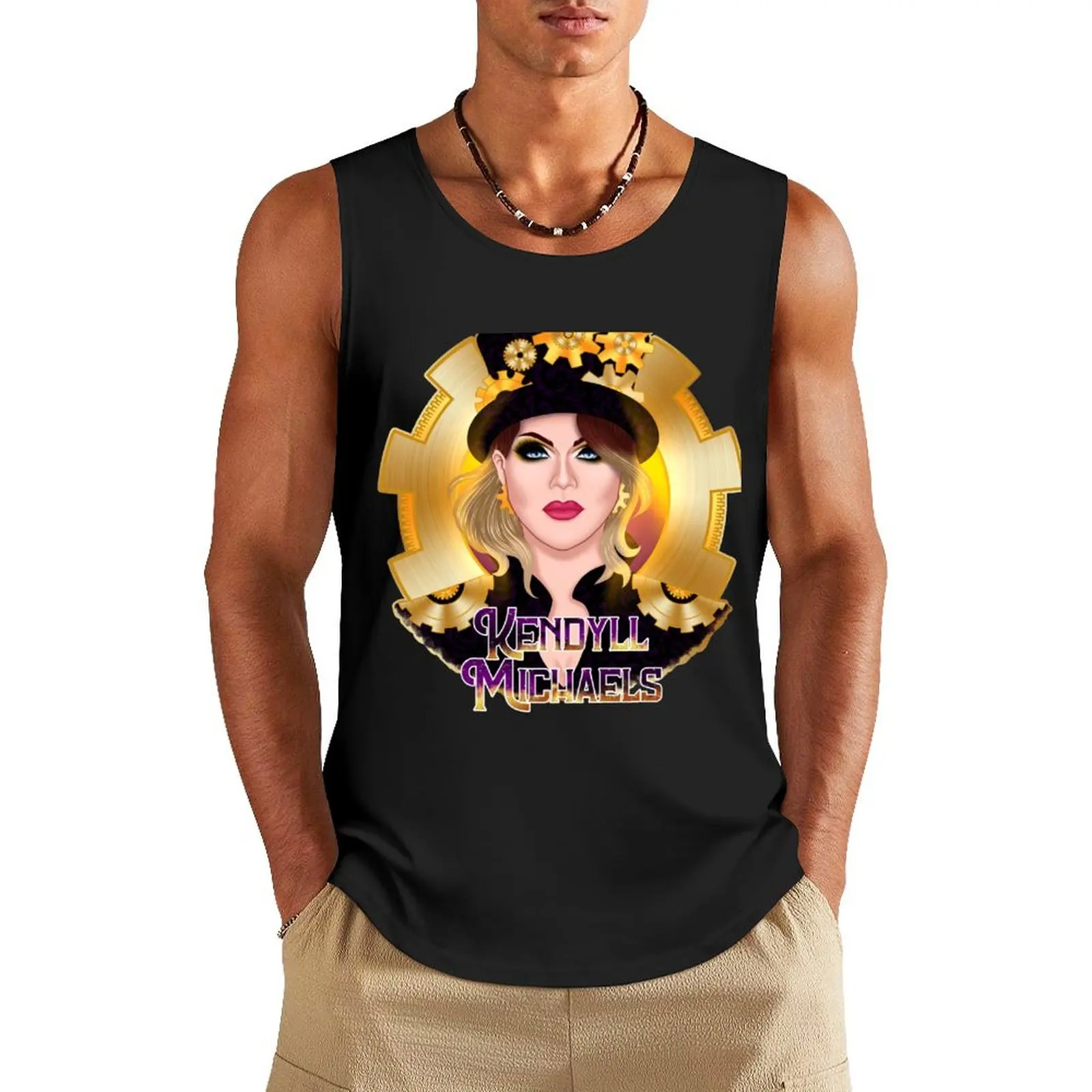 

Kendyll Michaels STEAMPUNK Tank Top t shirt sleeveless Men's t-shirts Top t-shirt for men