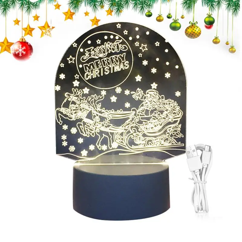 

Рождественская акриловая лампа, Акриловая Рождественская Настольная лампа с сенсорным управлением, прикроватная лампа, прикроватная настольная лампа, ночник