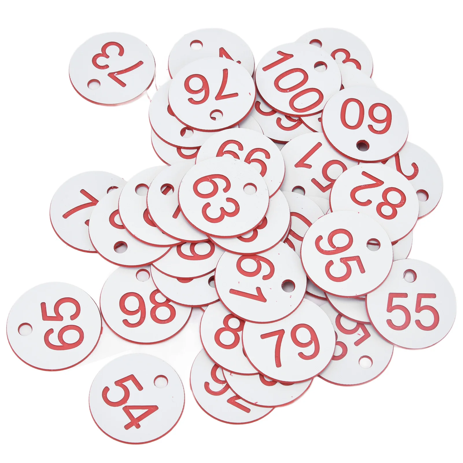 1-100 Beehive Tag Numbered Sign Labels White Red ABS Round Hole Livestock Beekeeping Supplies beekeeping tools beekeeping accessories