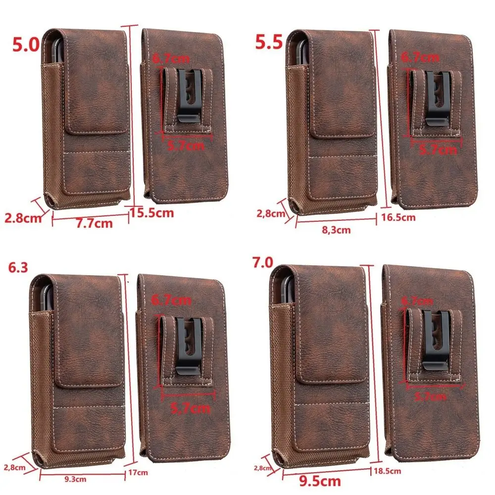 PU Leather Phone Waist Pack - Outdoor Camping Universal Belt Pouch