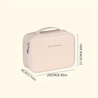 Trousse de maquillage Double couche en cuir PU, sacs à cosmétiques de grande capacité, organisateur de cosmétiques de luxe, essentiels de voyage pour femmes 6