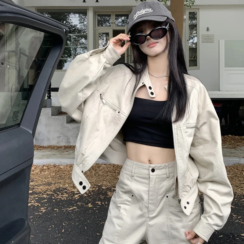 

Korean Fashion Bloggers Same Style Jackets Pants Set 2024 New Vintage Street Sweet Cool Girl Slim Fit Jacket High Waisted Pants