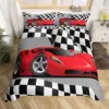 Race Car Bedding Set - Twin Size Boys Extreme Sports Duvet Cover Set with 1 Duvet Cover and 1 Pillowcase 4