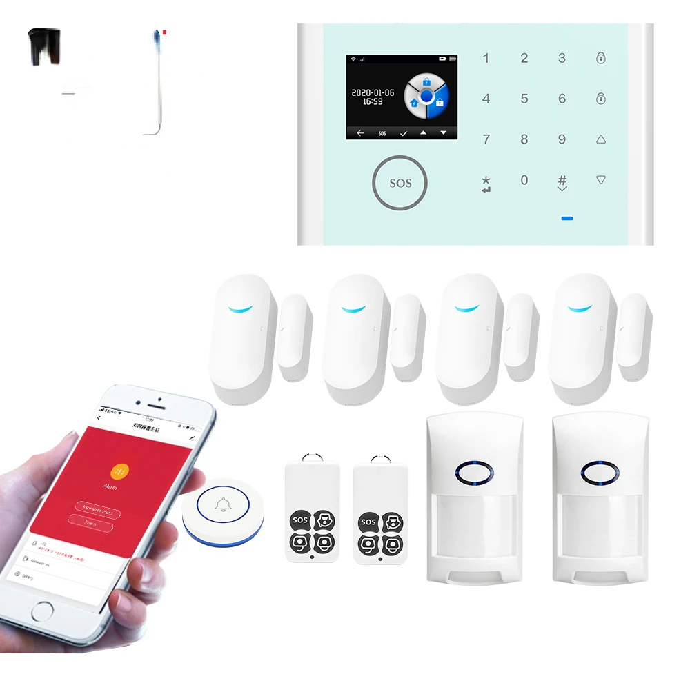 

Alarm System Panel With Wireless Door Sensor PIR Motion Sensor