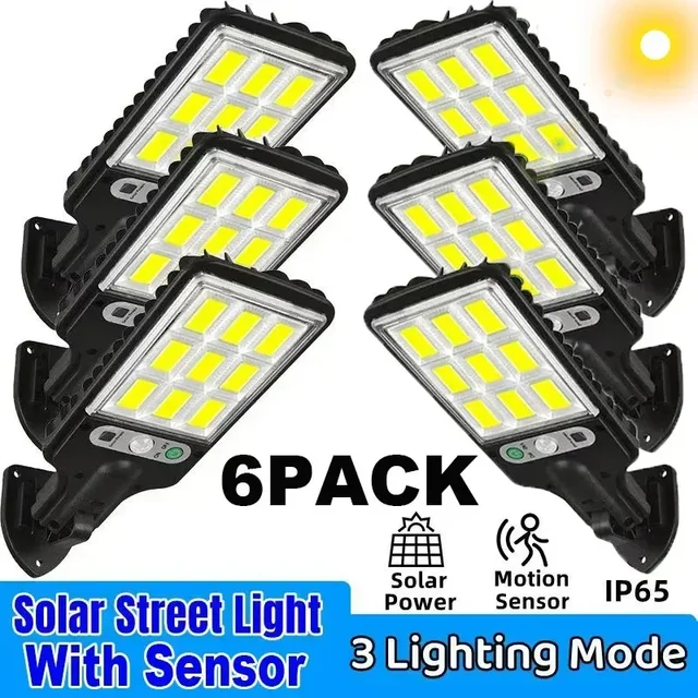 1 ~ 6 pièces lampe murale solaire capteur de mouvement 3 Modes de fonctionnement extérieur jardin cour sécurité étanche décoration lampadaires 1
