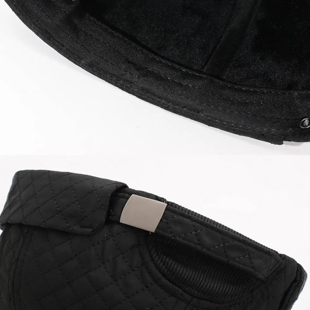 Square Grid Dome Melon Cap Men Brimless Hat Hip Hop Landlord Hat Autumn Winter Fleece-Lined Thicken Skullies Beanie Docker Cap