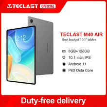 Teclast M40 Air 10.1 Inch Tablet 1920x1200 FHD P60 Octa Core 8GB RAM 128GB ROM Android 11 GPS Type-C 4G Network